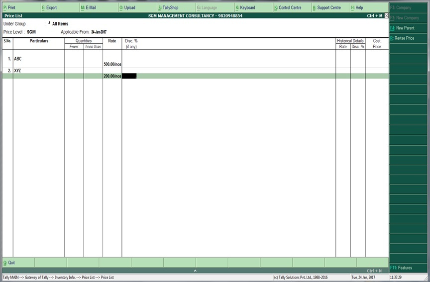 Price List Import From Excel To Tally